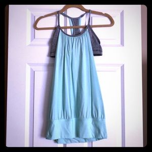 Light turquoise/ gray Lululemon tank